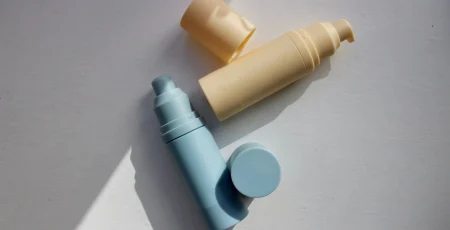 Airless emballage i blå og gul